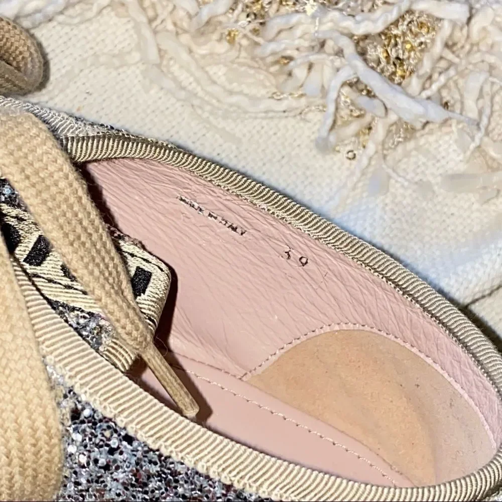 MIU MIU Logo Lace Up Platform Espadrille Sneakers